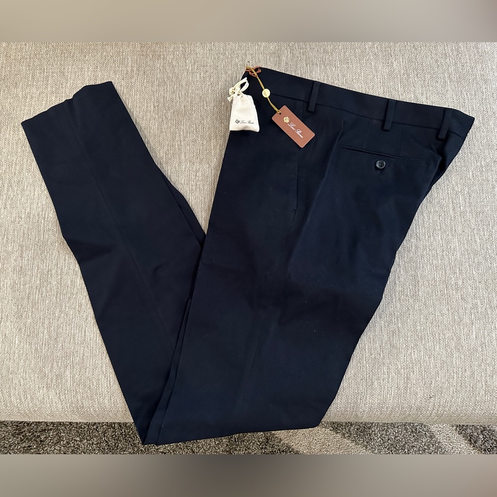 NWT Loro Piana Pantaflat Slim Cotton Soft Gabardine Trousers 50 EU 34 US $650